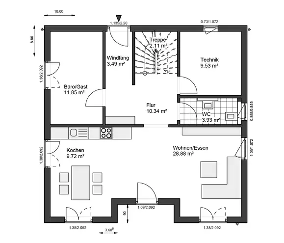 4 Zimmer Haus mit 149 m² in Münster – Bild 2