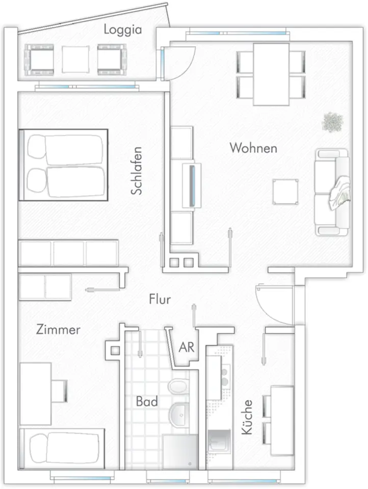 3 Zimmer Wohnung mit 60 m² in Lübeck – Bild 7