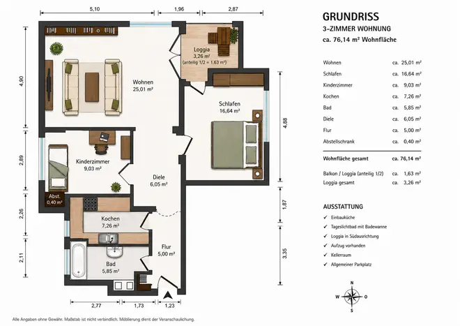 3 Zimmer Wohnung mit 76 m² in Hanau – Bild 10