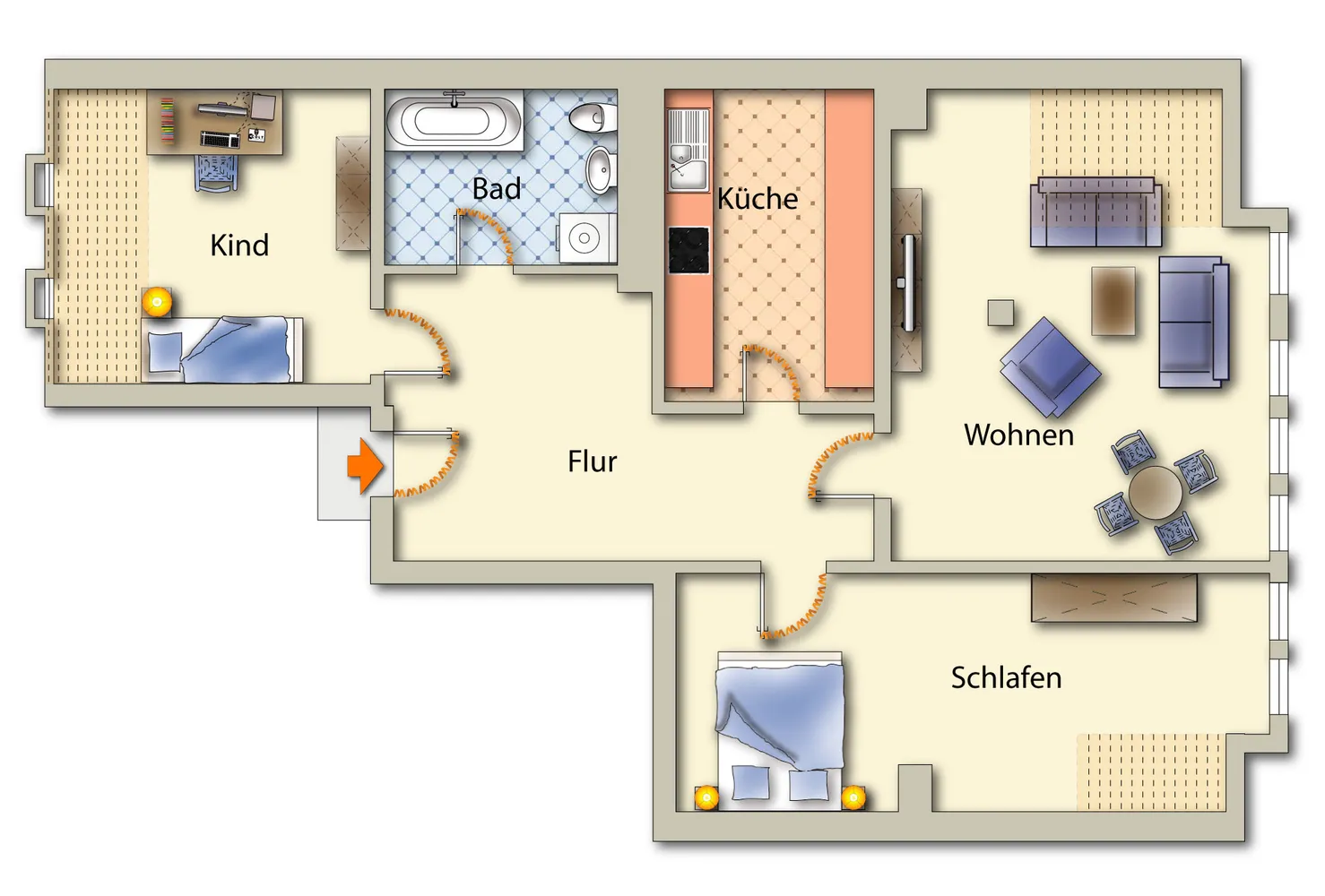 3 Zimmer Wohnung mit 86 m² in Freiberg – Bild 3