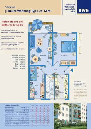 3 Zimmer Wohnung mit 61 m² in Halle (Saale) – Bild 3