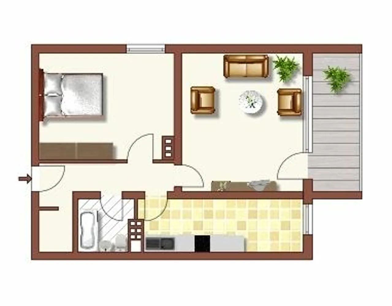 2 Zimmer Wohnung mit 58 m² in Krefeld – Bild 2