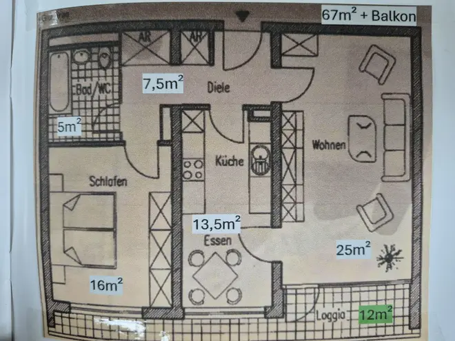 2 Zimmer Wohnung mit 67 m² in Heidelberg – Bild 1