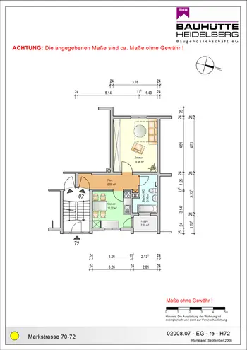 1 Zimmer Wohnung mit 40 m² in Heidelberg – Bild 2