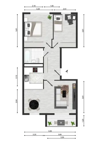 3 Zimmer Wohnung mit 57 m² in Magdeburg – Bild 2