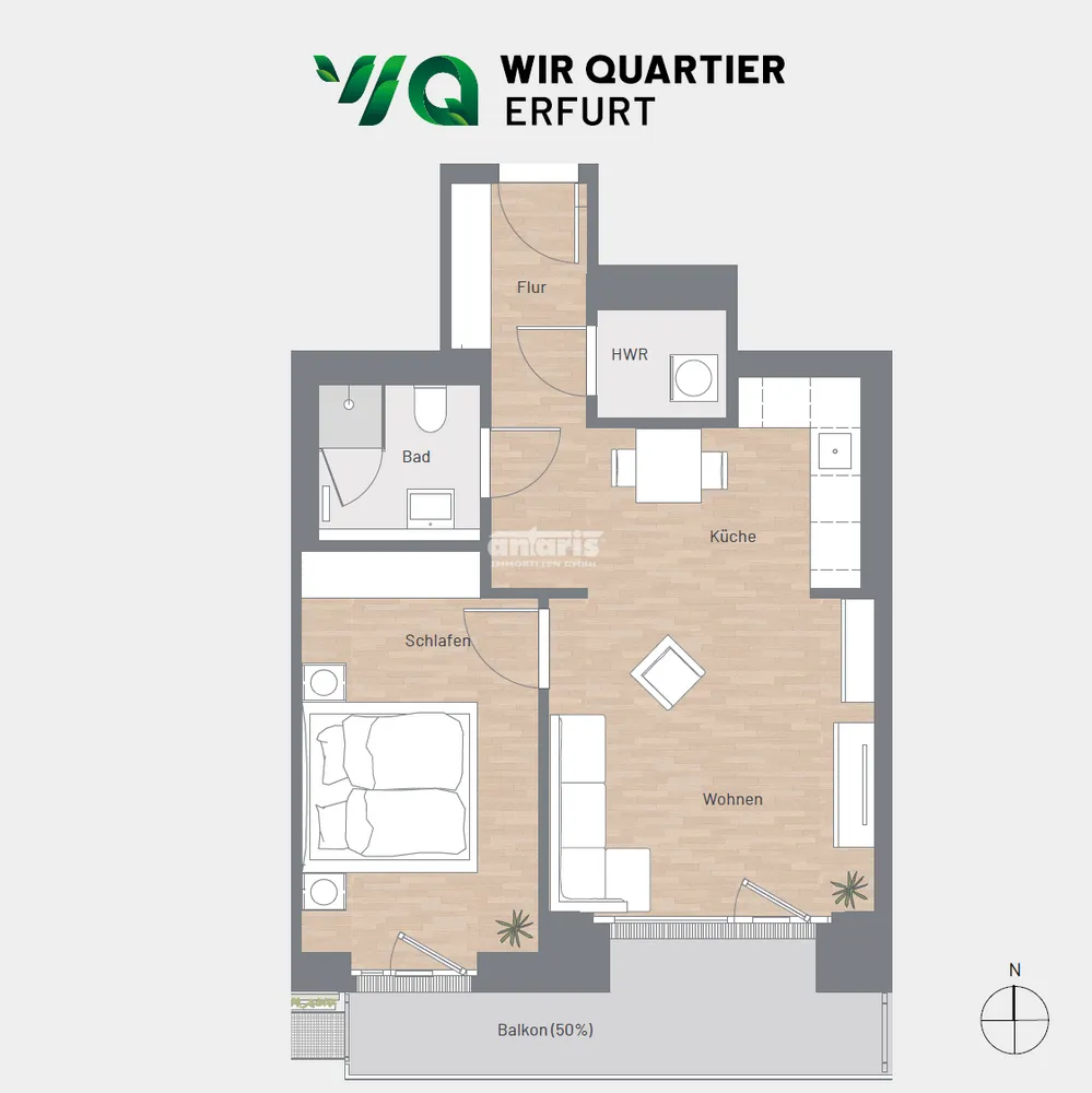 2 Zimmer Wohnung mit 59 m² in Erfurt – Bild 6