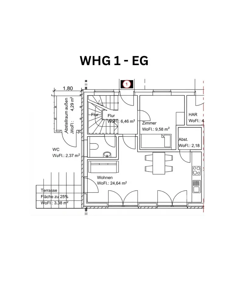 4 Zimmer Wohnung mit 85 m² in Lüneburg – Bild 2