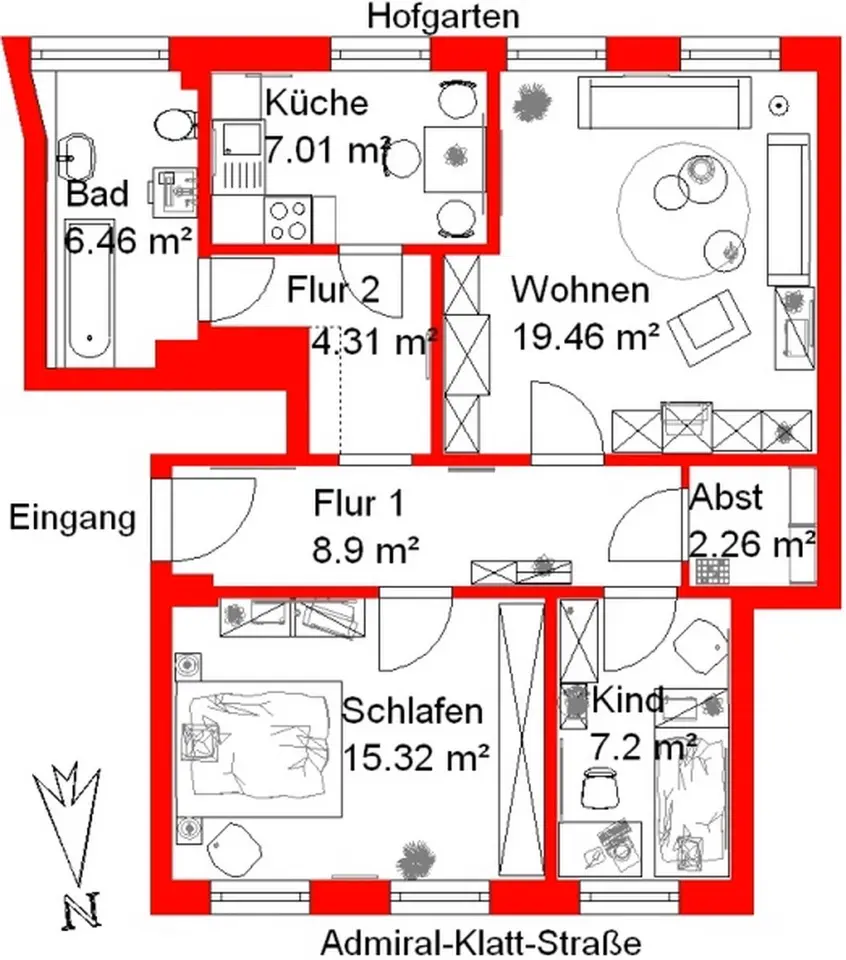 3 Zimmer Wohnung mit 71 m² in Wilhelmshaven – Bild 5