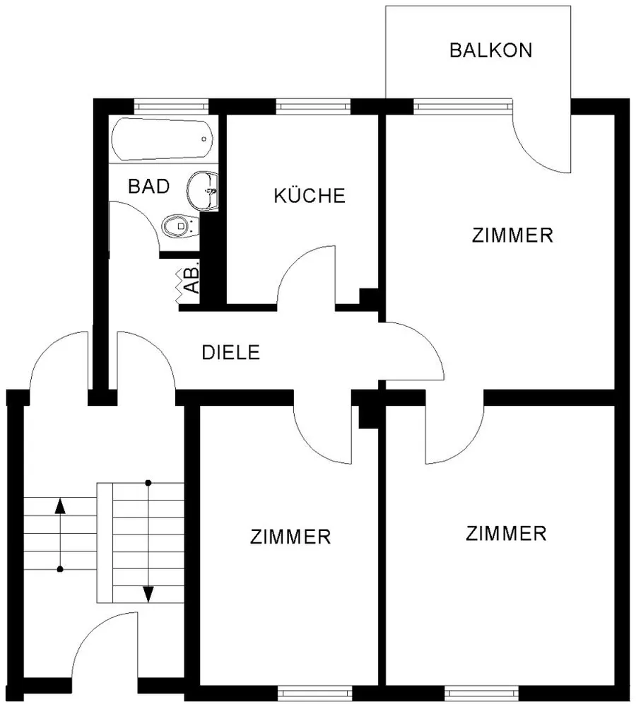 3 Zimmer Wohnung mit 56 m² in Bochum – Bild 2