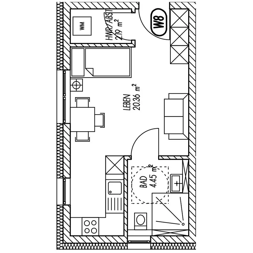 2 Zimmer Wohnung mit 27 m² in Cham – Bild 3
