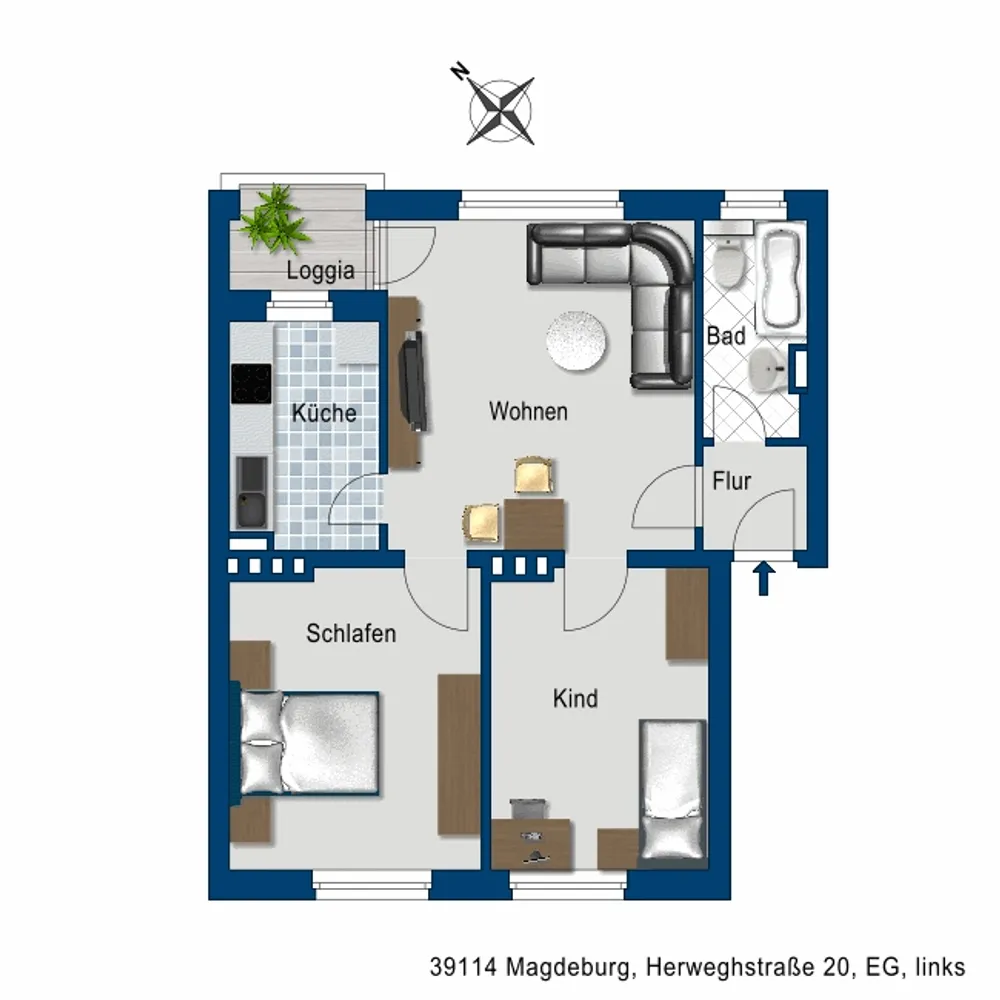 3 Zimmer Wohnung mit 57 m² in Magdeburg – Bild 5