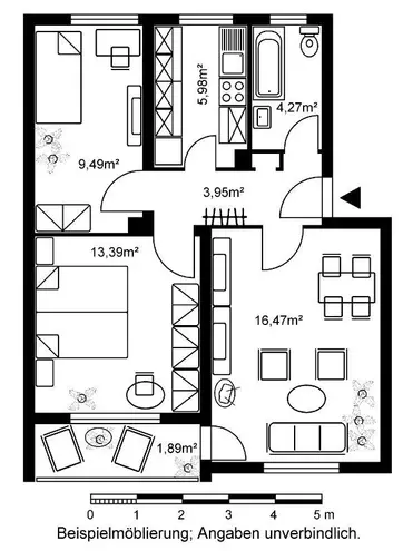 3 Zimmer Wohnung mit 55 m² in Hanau – Bild 2