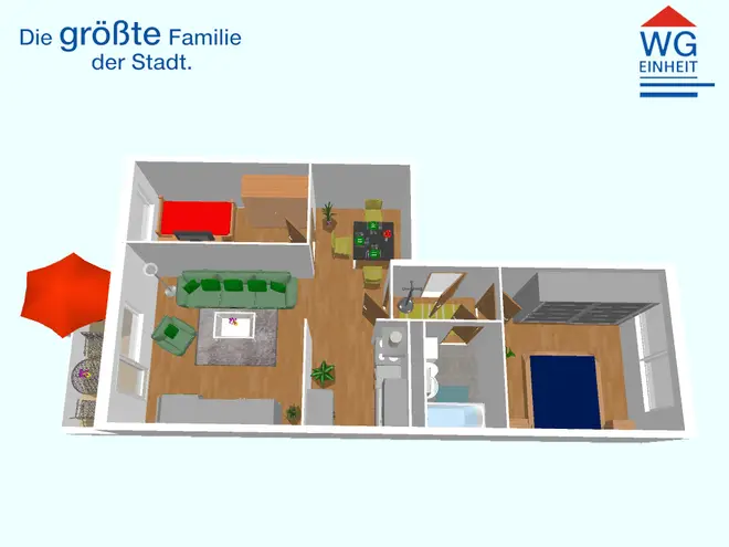 3 Zimmer Wohnung mit 56 m² in Chemnitz – Bild 2