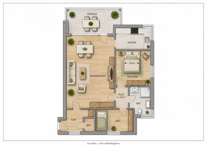 3 Zimmer Wohnung mit 78 m² in Münster – Bild 1