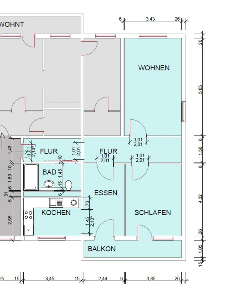 2 Zimmer Wohnung mit 76 m² in Stendal – Bild 2