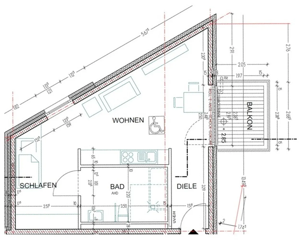 1 Zimmer Wohnung mit 46 m² in Mönchengladbach – Bild 1