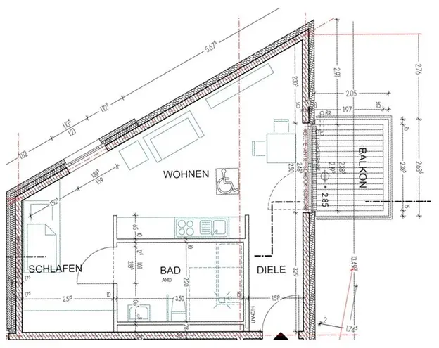 1 Zimmer Wohnung mit 46 m² in Mönchengladbach – Bild 1