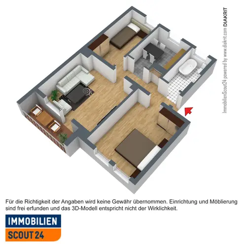 3 Zimmer Wohnung mit 61 m² in Hagen – Bild 4