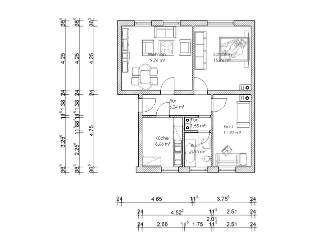 3 Zimmer Wohnung mit 58 m² in Magdeburg – Bild 2