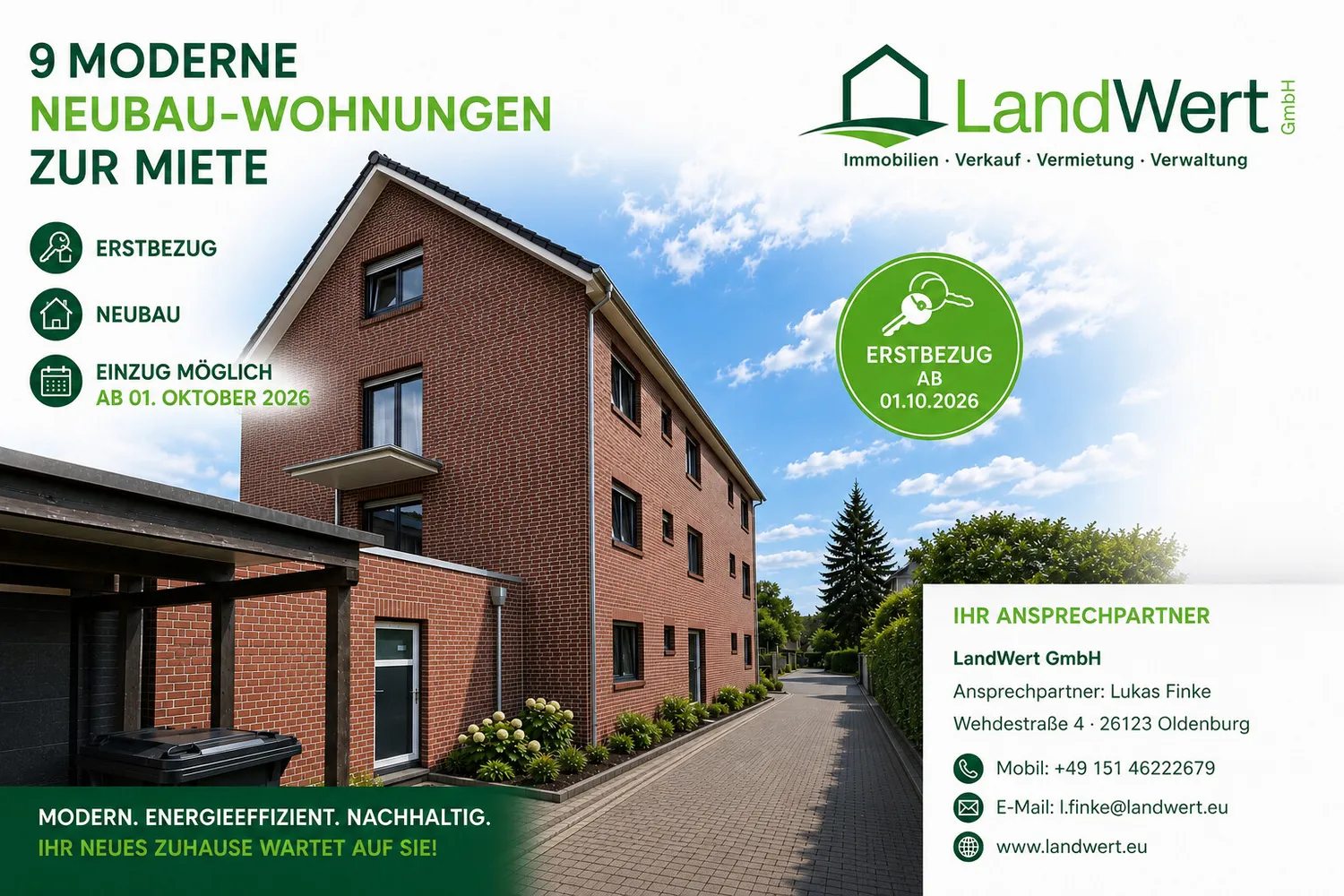 2 Zimmer Wohnung mit 40 m² in Oldenburg – Bild 1
