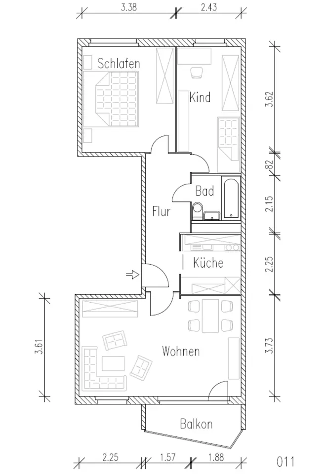 3 Zimmer Wohnung mit 59 m² in Eisenach – Bild 4