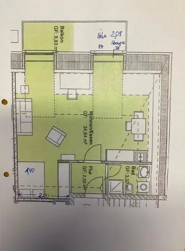 1 Zimmer Wohnung mit 45 m² in München – Bild 3