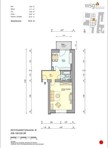 1 Zimmer Wohnung mit 52 m² in Düsseldorf – Bild 12