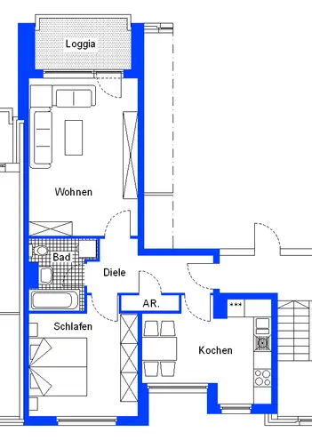 2 Zimmer Wohnung mit 61 m² in Bielefeld – Bild 2