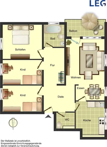 4 Zimmer Wohnung mit 92 m² in Osnabrück – Bild 2