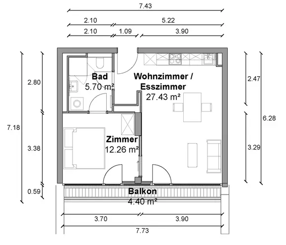 2 Zimmer Wohnung mit 47 m² in Berlin – Bild 7
