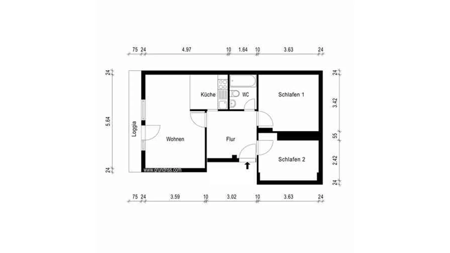 3 Zimmer Wohnung mit 59 m² in Jena – Bild 2