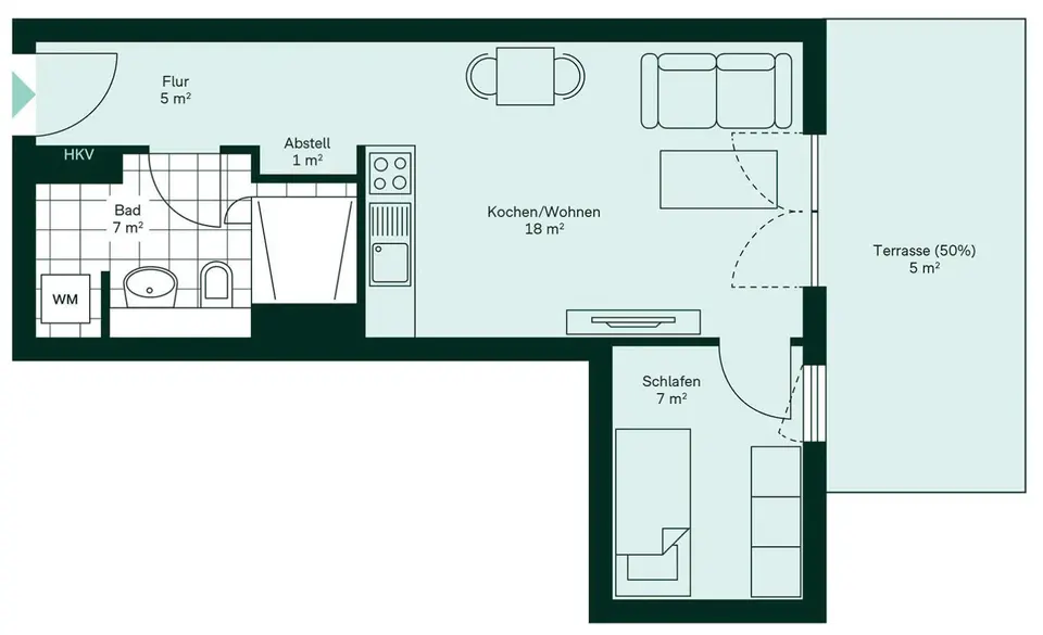 2 Zimmer Wohnung mit 25 m² in Köln – Bild 8