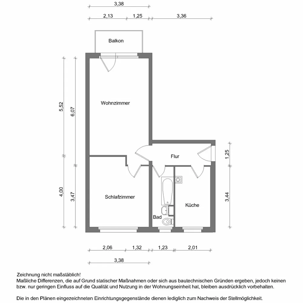 2 Zimmer Wohnung mit 49 m² in Zwickau – Bild 2