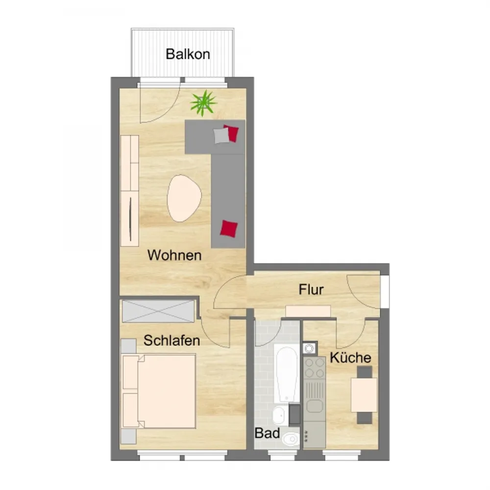2 Zimmer Wohnung mit 49 m² in Zwickau – Bild 3