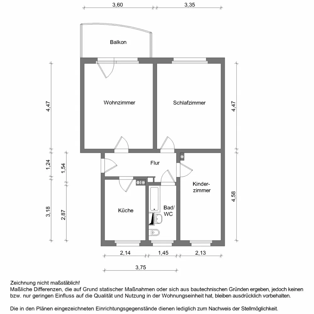 3 Zimmer Wohnung mit 59 m² in Zwickau – Bild 2