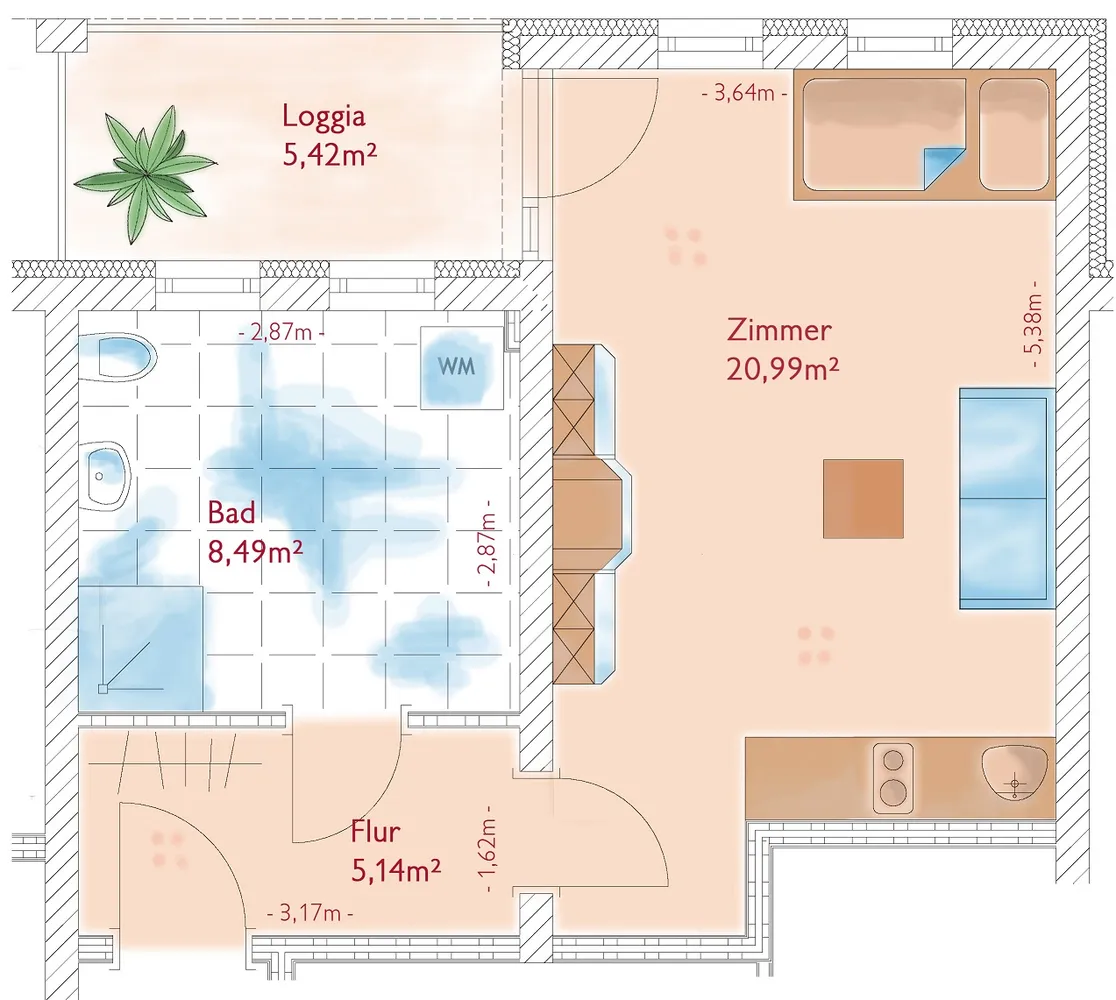 1 Zimmer Wohnung mit 37 m² in Frankfurt (Oder) – Bild 12