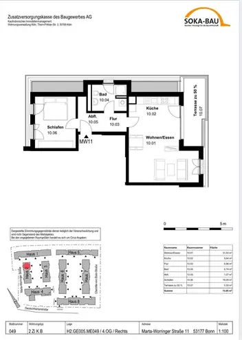 2 Zimmer Wohnung mit 74 m² in Bonn – Bild 5