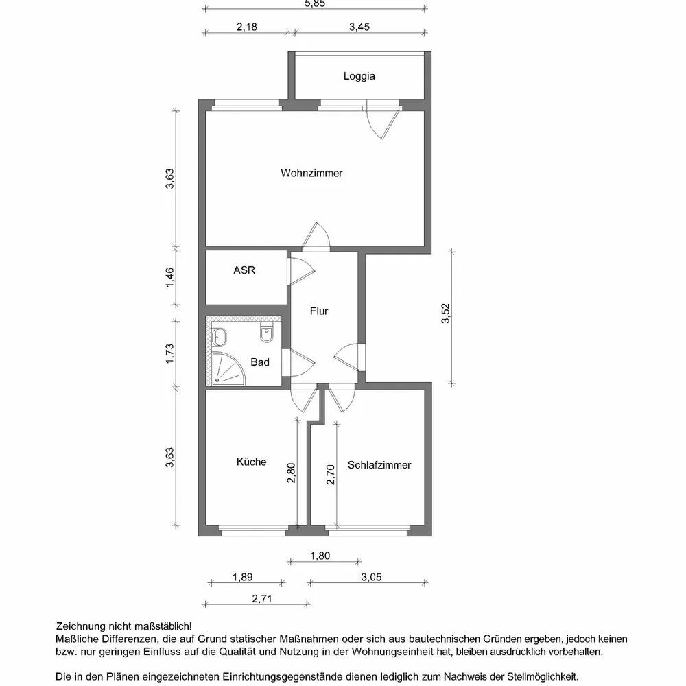 2 Zimmer Wohnung mit 58 m² in Zwickau – Bild 2