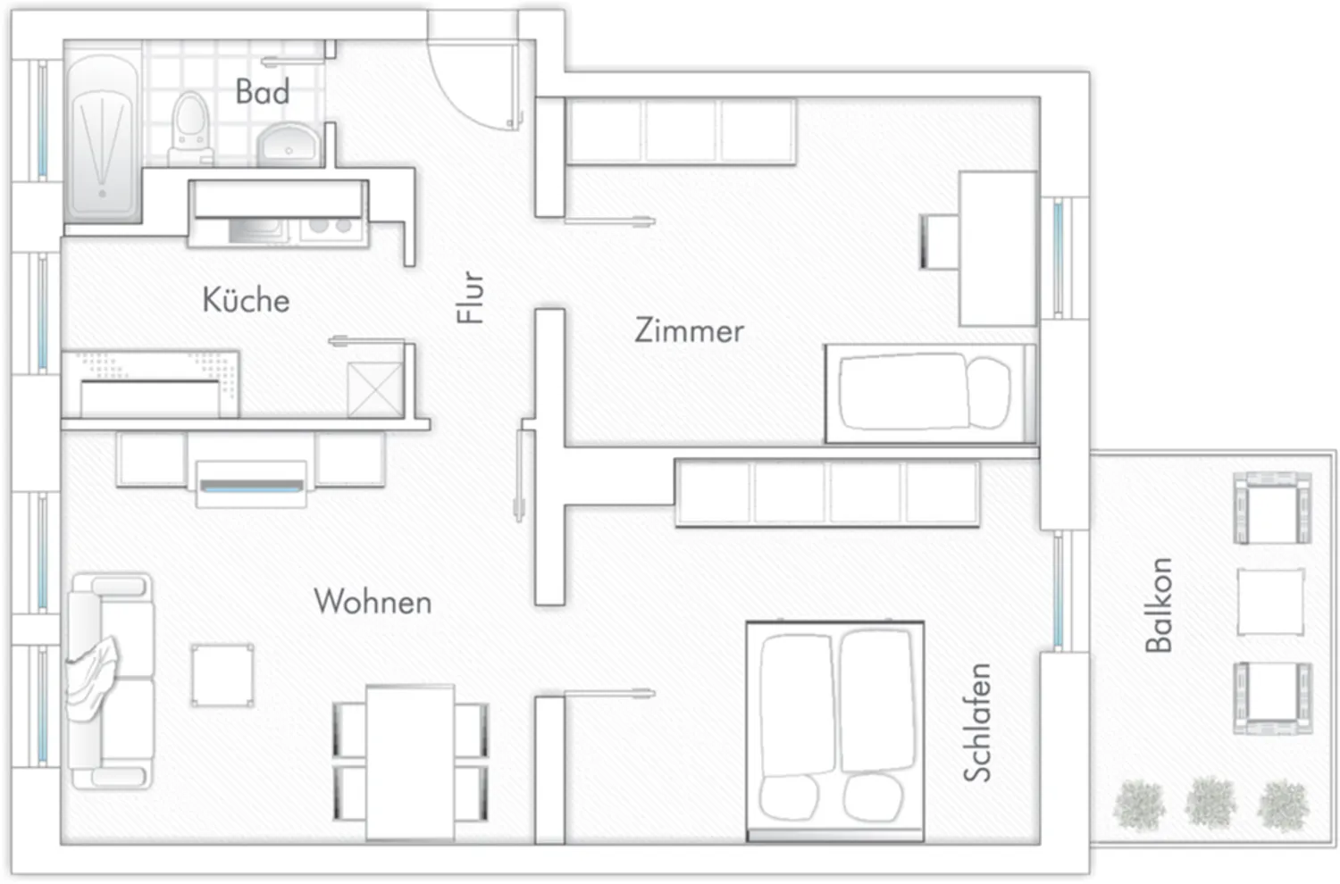 3 Zimmer Wohnung mit 60 m² in Lübeck – Bild 1