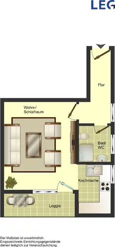 1 Zimmer Wohnung mit 31 m² in Duisburg – Bild 5
