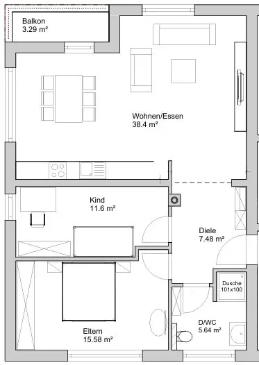 3 Zimmer Wohnung mit 80 m² in Gießen – Bild 3