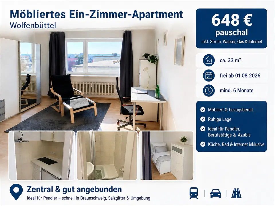 Studio mit 34 m² in Wolfenbüttel – Bild 1