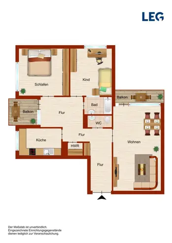 3 Zimmer Wohnung mit 88 m² in Münster – Bild 3