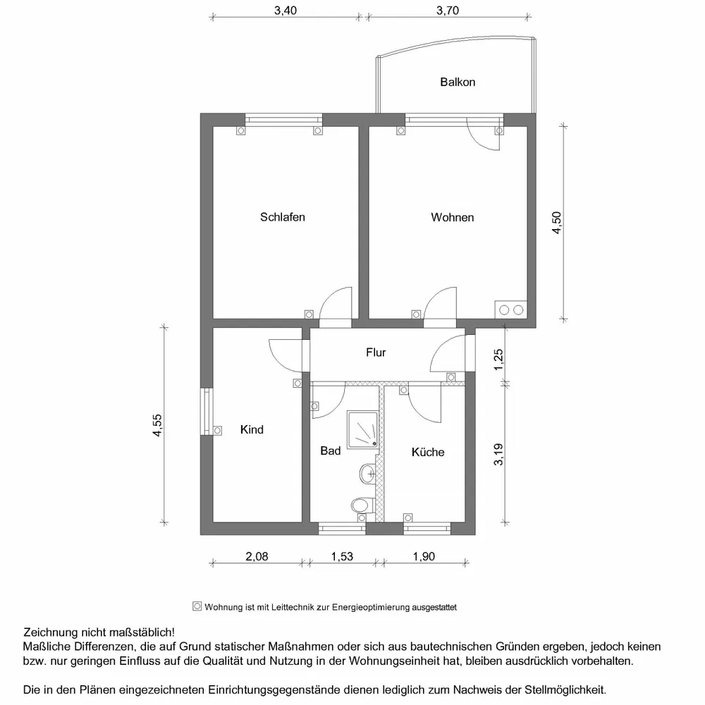 3 Zimmer Wohnung mit 62 m² in Zwickau – Bild 2