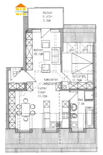 2 Zimmer Wohnung mit 59 m² in Chemnitz – Bild 2