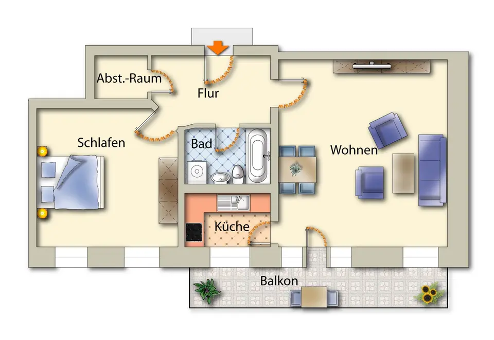 2 Zimmer Wohnung mit 77 m² in Freiberg – Bild 4