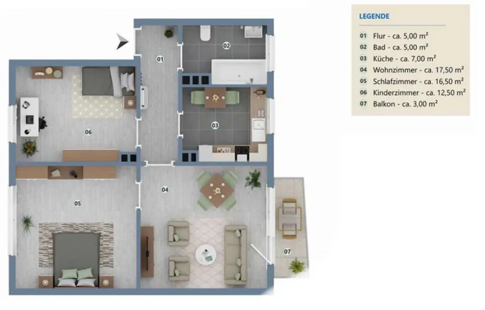 3 Zimmer Wohnung mit 66 m² in Bielefeld – Bild 7