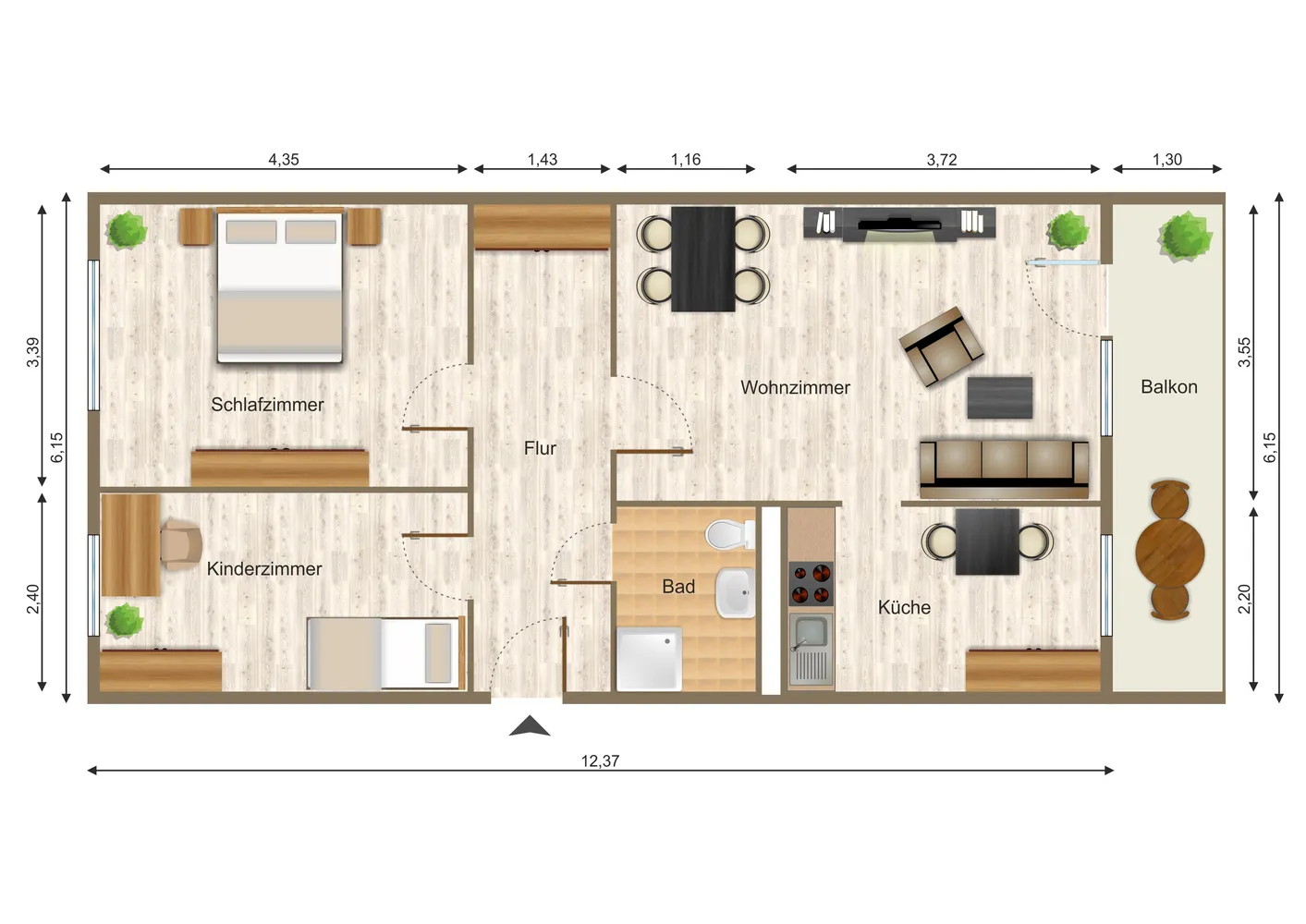 3 Zimmer Wohnung mit 84 m² in Gera – Bild 2