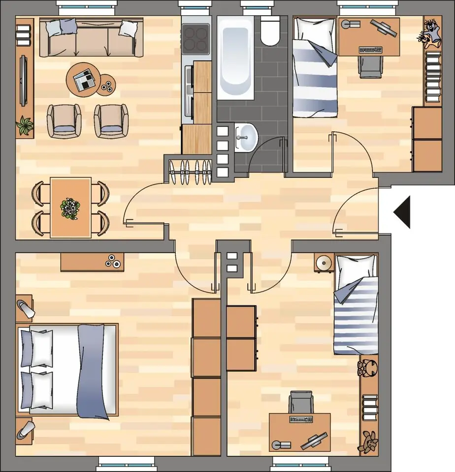 3 Zimmer Wohnung mit 60 m² in Wilhelmshaven – Bild 2