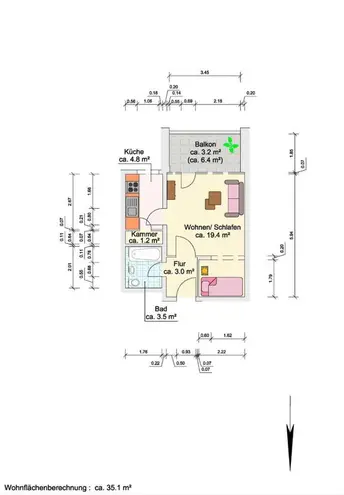 1 Zimmer Wohnung mit 35 m² in Braunschweig – Bild 9